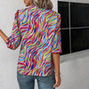 Abstracte Print Kleurrijke Blouse Voor Kleurrijke Blouse