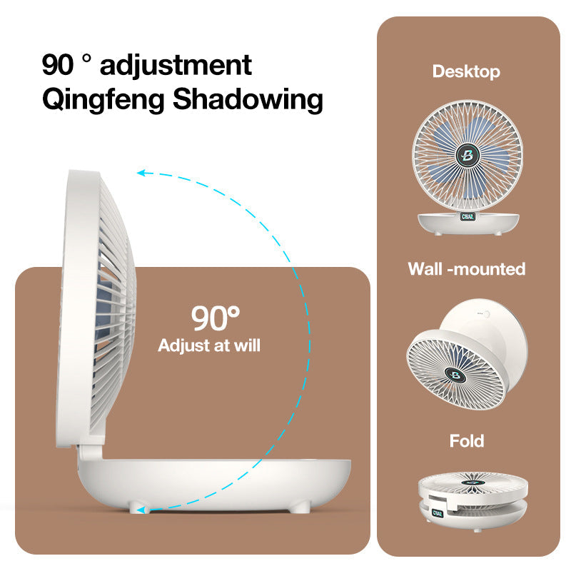 Opvouwbare Wandgemonteerde Oplaadbare Mini Ventilator