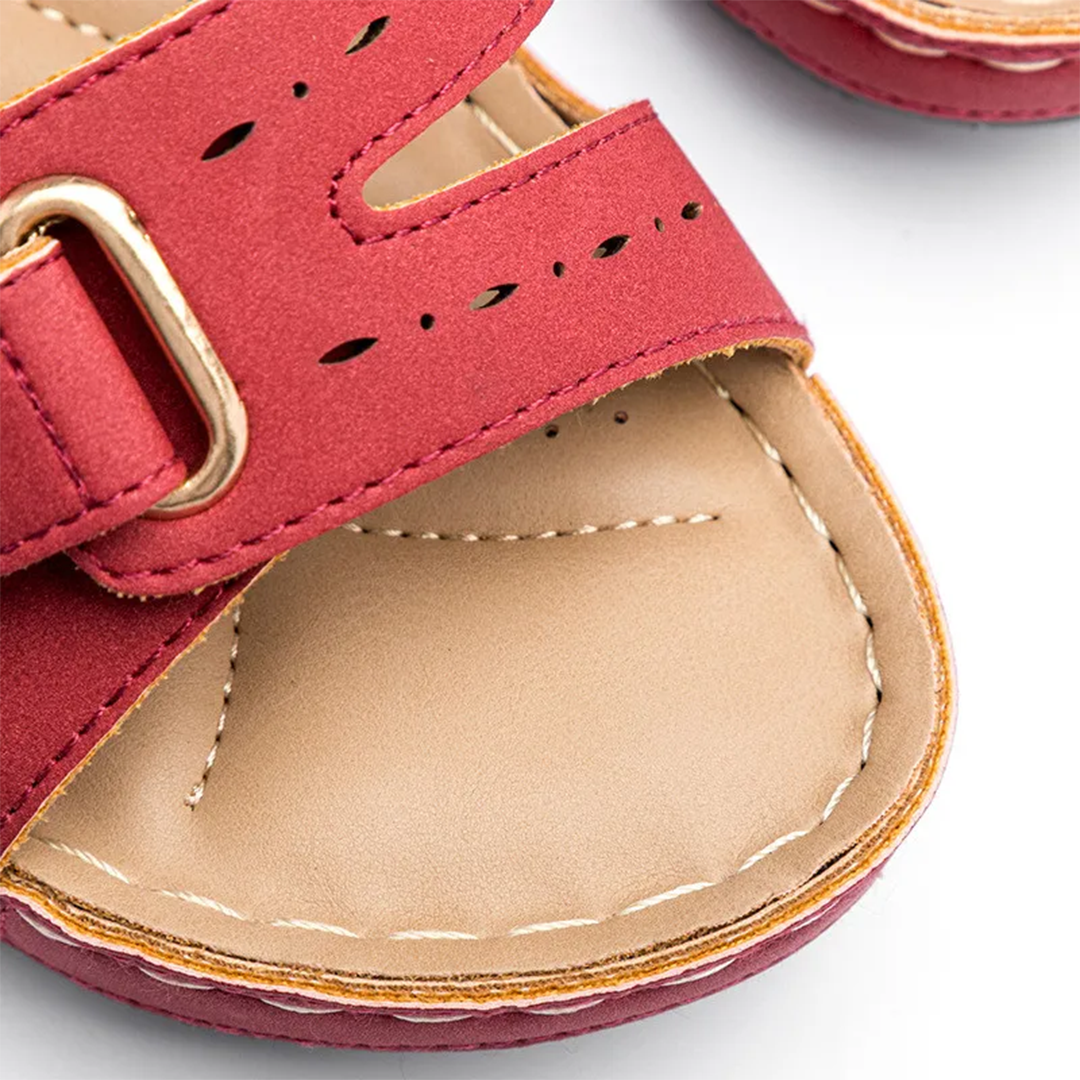 Klittenband Enkelsandalen Sleehak Voor Vrouwen