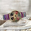 Wise® | Retro Horloge Met Denim Canvas Band