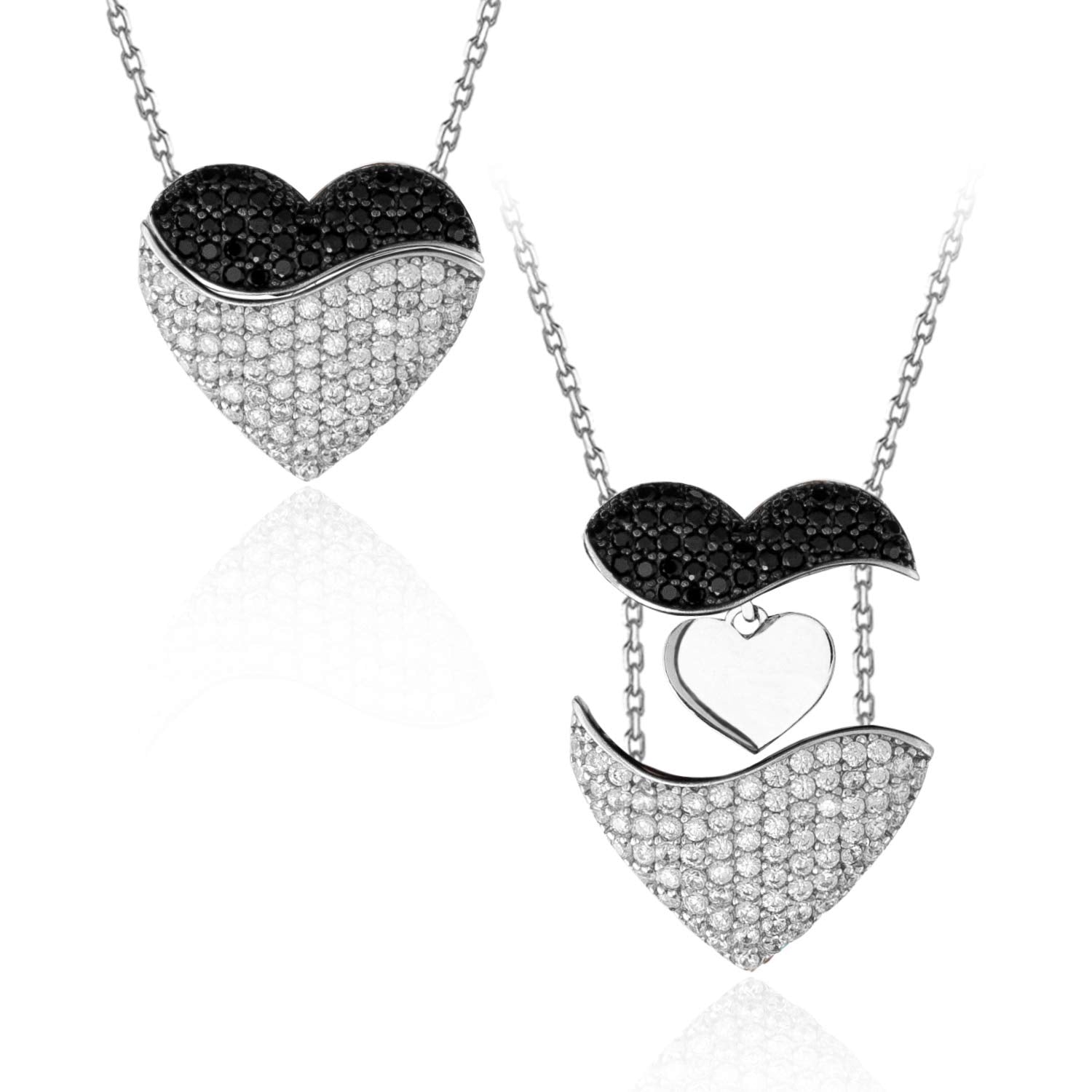 Double Angel Wing Ketting Zirkoon